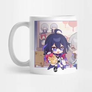 Honkai Star Rail Chibi Seele and Bronya Mug